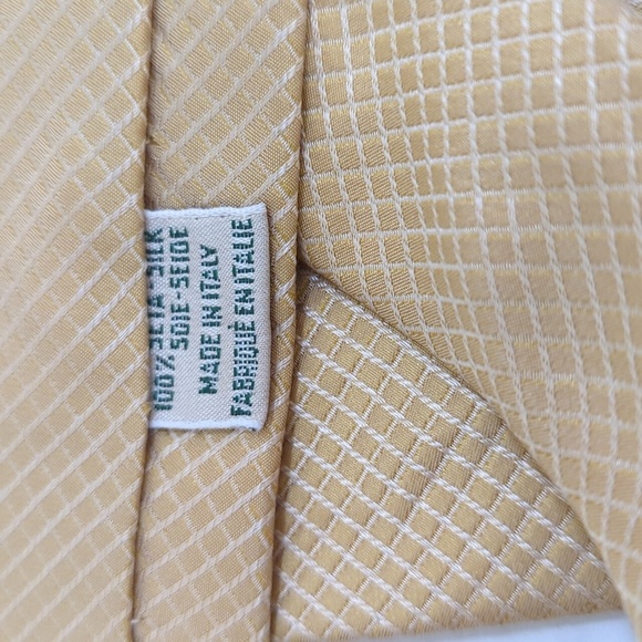 Joseph Abboud Men's Italian Silk Tie Gold/White - Picture 4 of 5